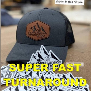Leatherette Patch Hats, Logo Hats, Laser Engraved Leather Patch, Richardson 112 Hat, Company Logo Hat, Personalized Mens Hats, Leather Patch