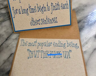 Couples who have been married for a long time- Shut the F*CK Up- Handmade Happy Anniversary Card- Greeting Card- Wedding Card- Adult Card