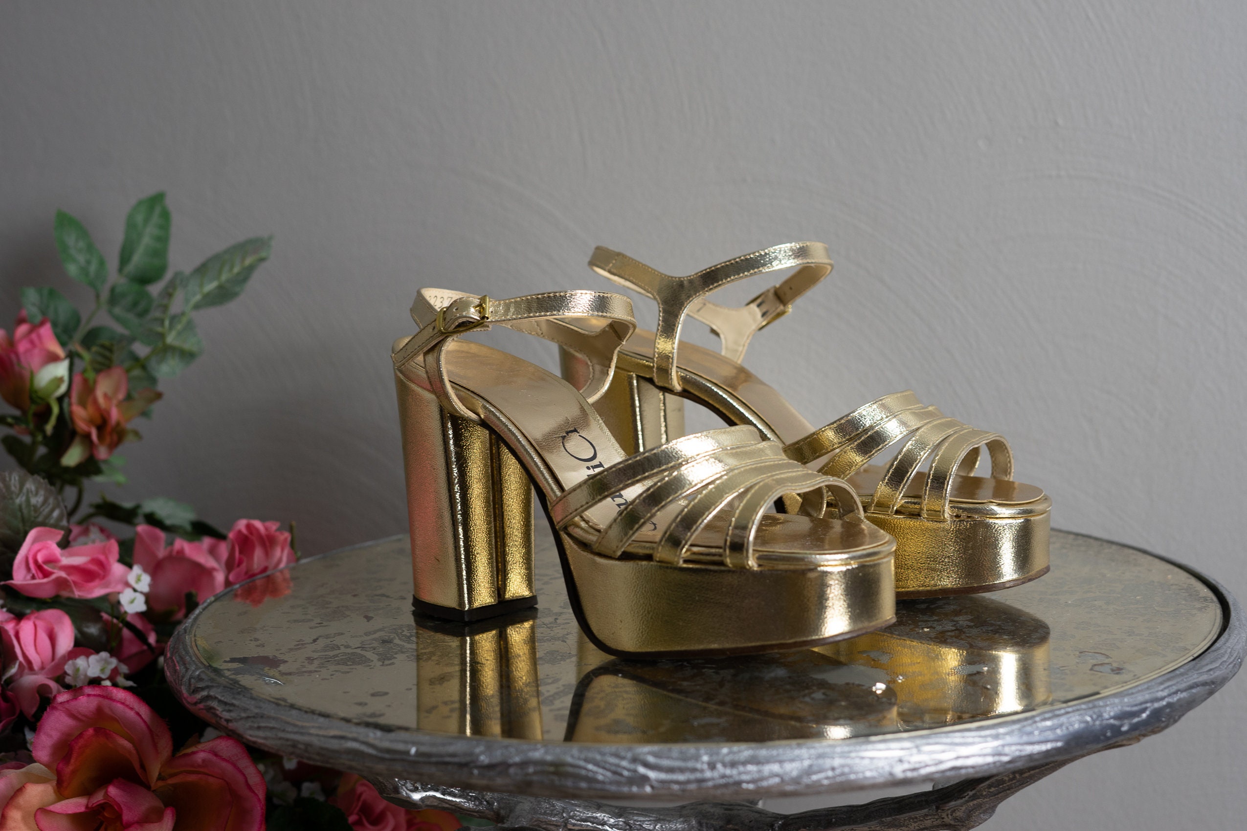 70s gold heels