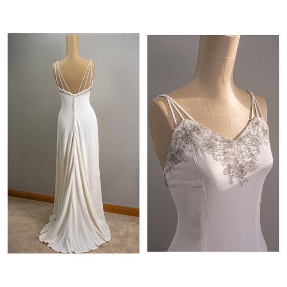 Stunning Old Hollywood Glamor 30s White Crepe Rayo