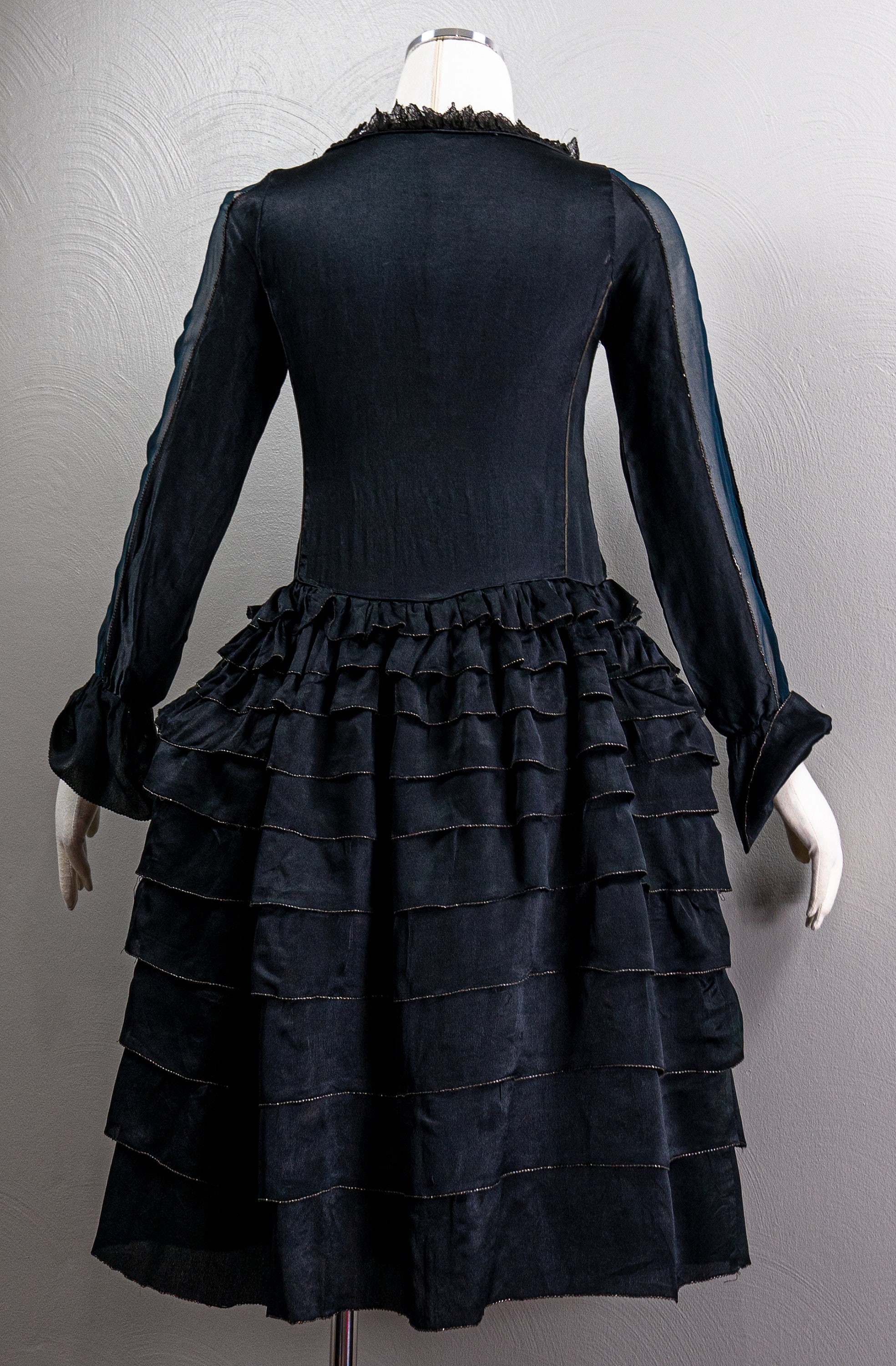 Stunning Whimsical Black Silk 20s Robe De Style Dress Etsy
