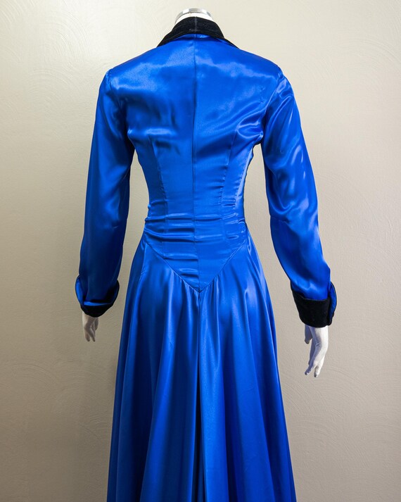 80s/90s Trashy Lingerie Royal Blue Satin Dressing… - image 7