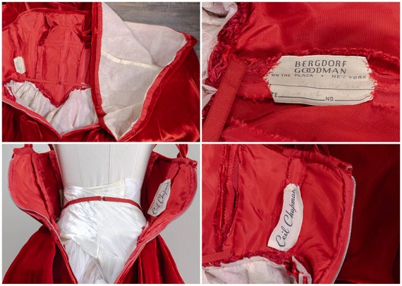 luxurious Rare Custom 50s Red Velvet Ceil Chapman… - image 10