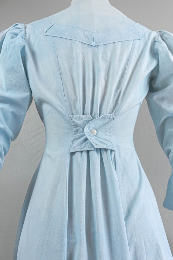 Wonderful Antique Light Blue Chambray Cotton Edwa… - image 7