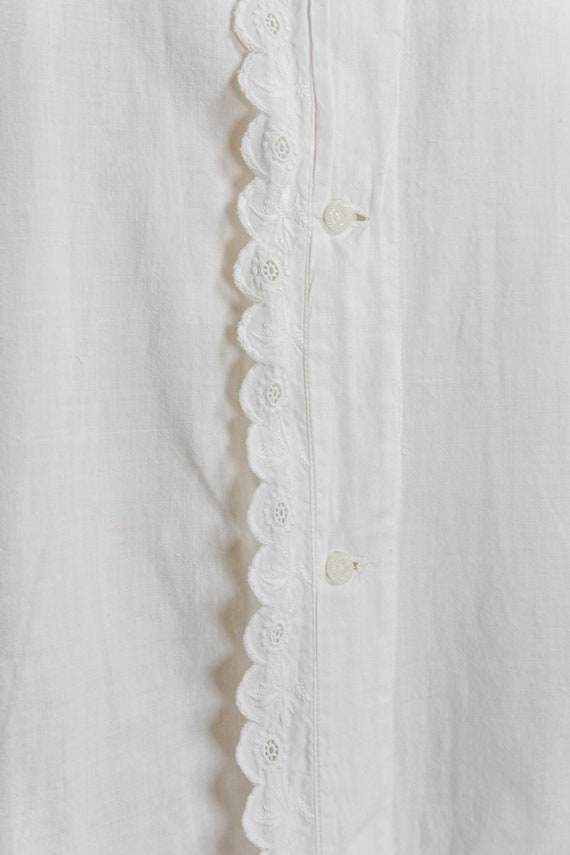 Antique Victorian Ca. 1860 Drop Shoulder White Li… - image 9