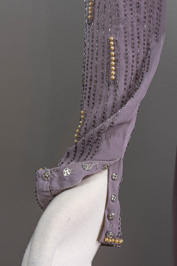 Stunning Lilac 40s Silk Crepe Trained Evening Gow… - image 9