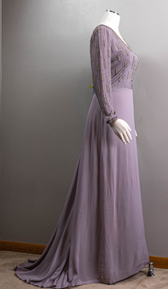 Stunning Lilac 40s Silk Crepe Trained Evening Gow… - image 4