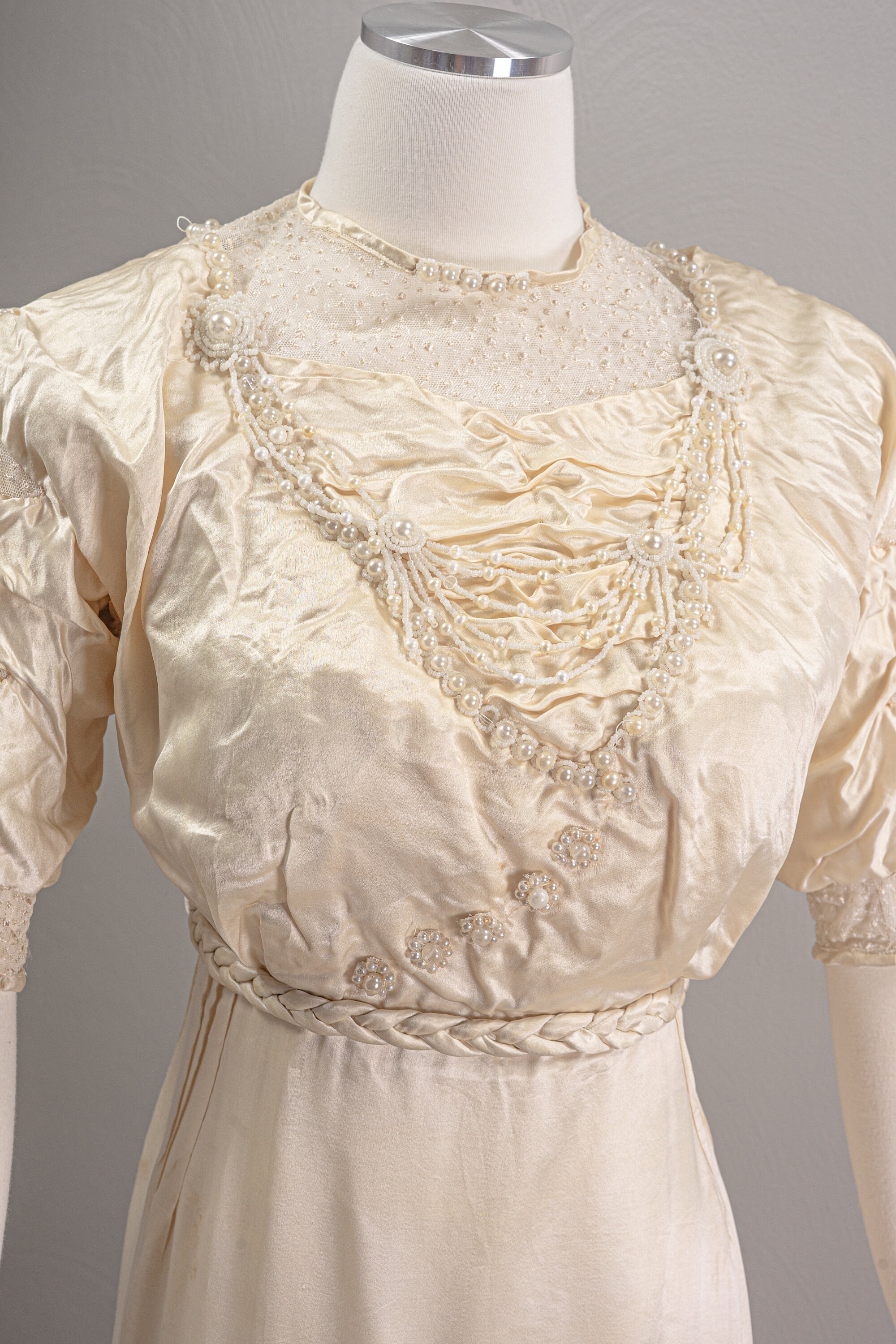 Stunning 1900s Edwardian Cream Silk Wedding Gown Wonderful | Etsy