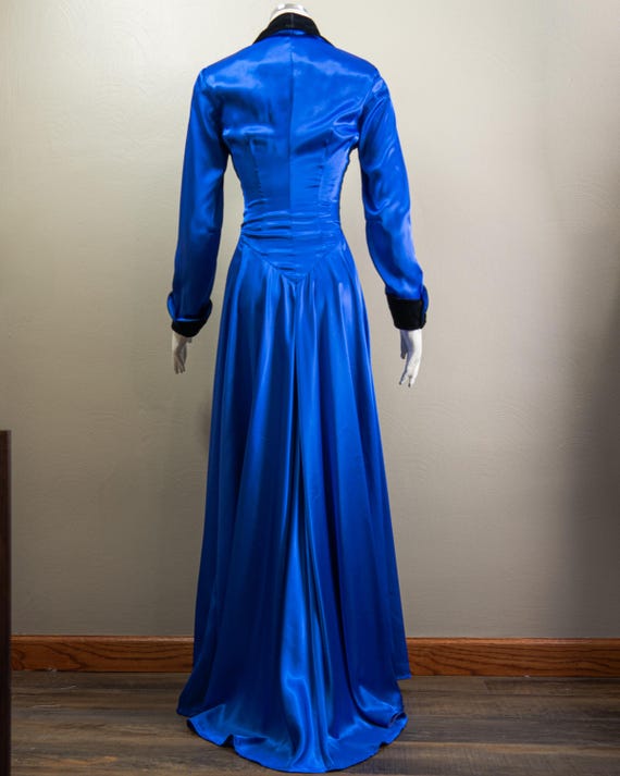 80s/90s Trashy Lingerie Royal Blue Satin Dressing… - image 8