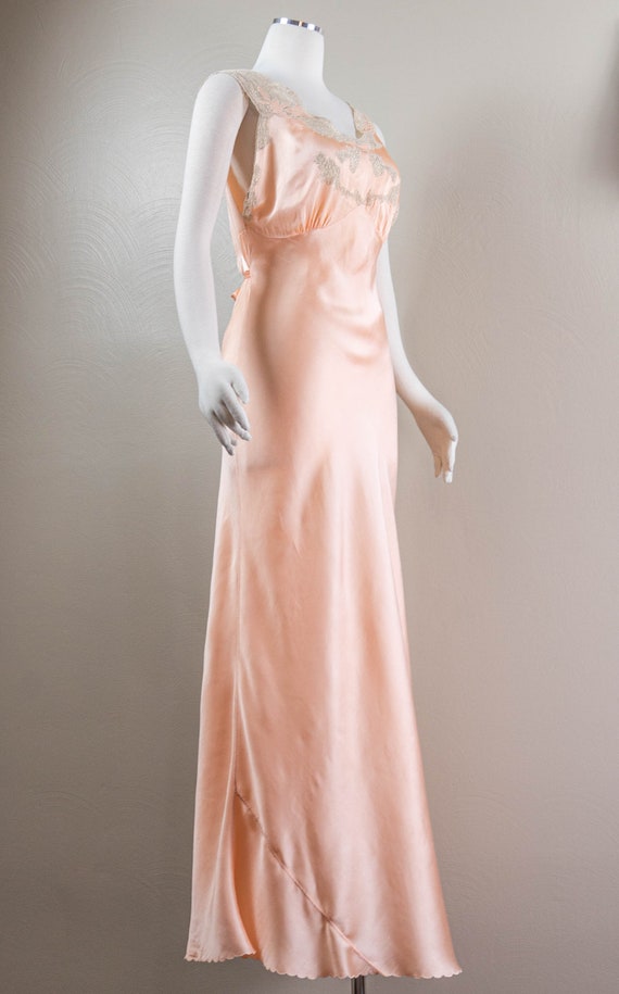 Lovely 30s/40s Pink Hand Sewn Silk Nightgown, Bia… - image 5