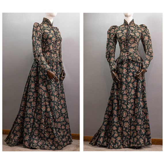 Incredible Victorian Green Cotton Walking Suite, … - image 1