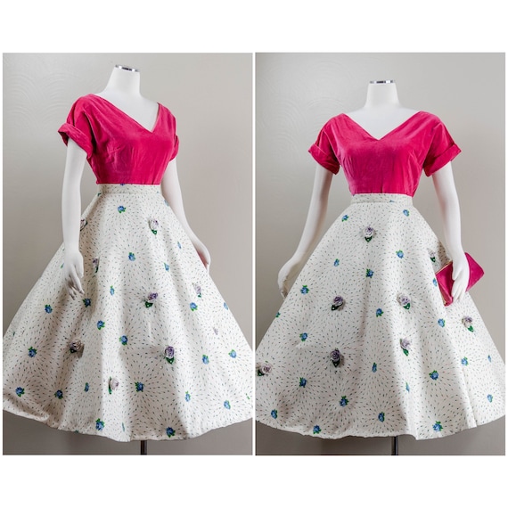 Lovely 50s Novelty Full Circle Skirt, Printed with