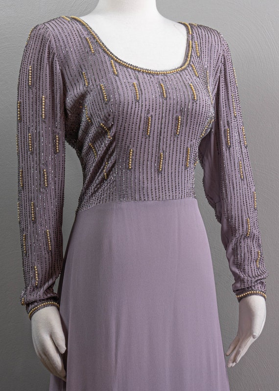 Stunning Lilac 40s Silk Crepe Trained Evening Gow… - image 3