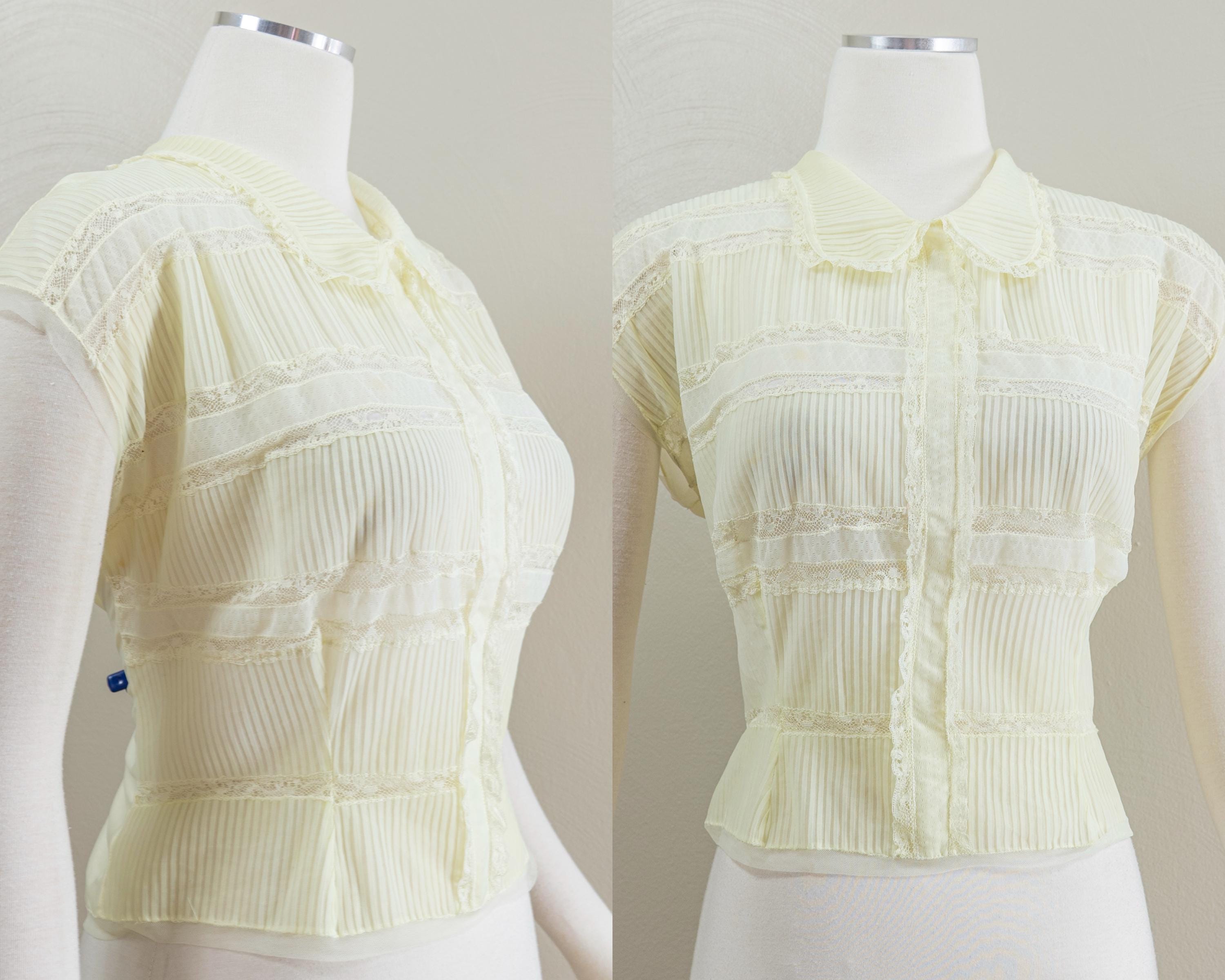 Pintuck Lace Blouse - Etsy