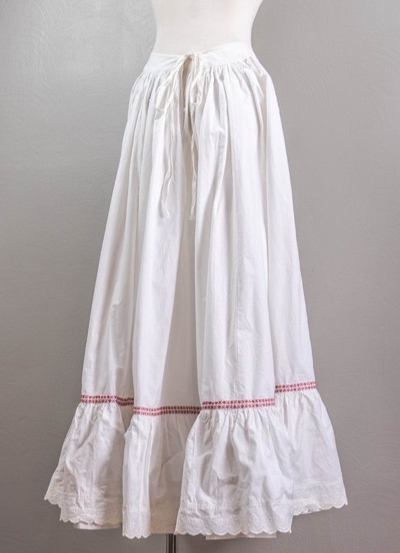 The Maria Antique White Cotton Petticoat, Embroid… - image 5