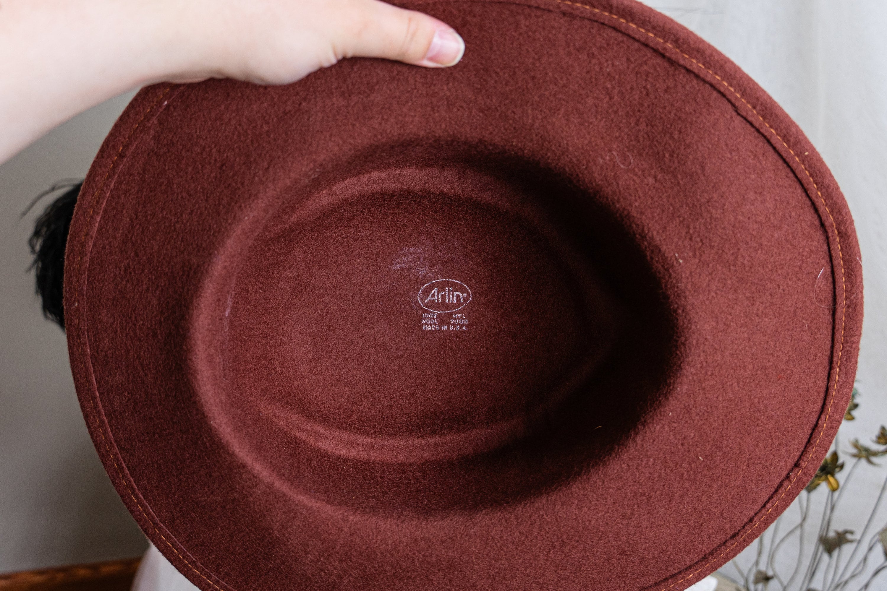 DISTINGUISHED 1940s\' BROWN FEDORA WITH TAFFETA BOWS + UNIQUE BRIM EDGING Serenade - Elegant Ribbon Knots Wide Brim Fedora Hat  main image 4