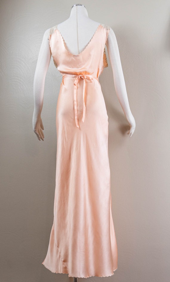 Lovely 30s/40s Pink Hand Sewn Silk Nightgown, Bia… - image 7