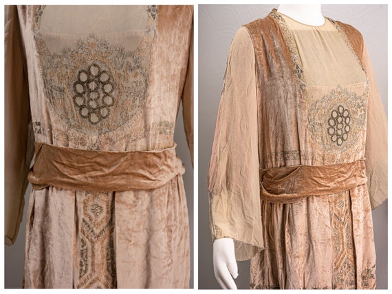 Incredible Rare 1910s/1920s Silk Velvet Designer … - image 4