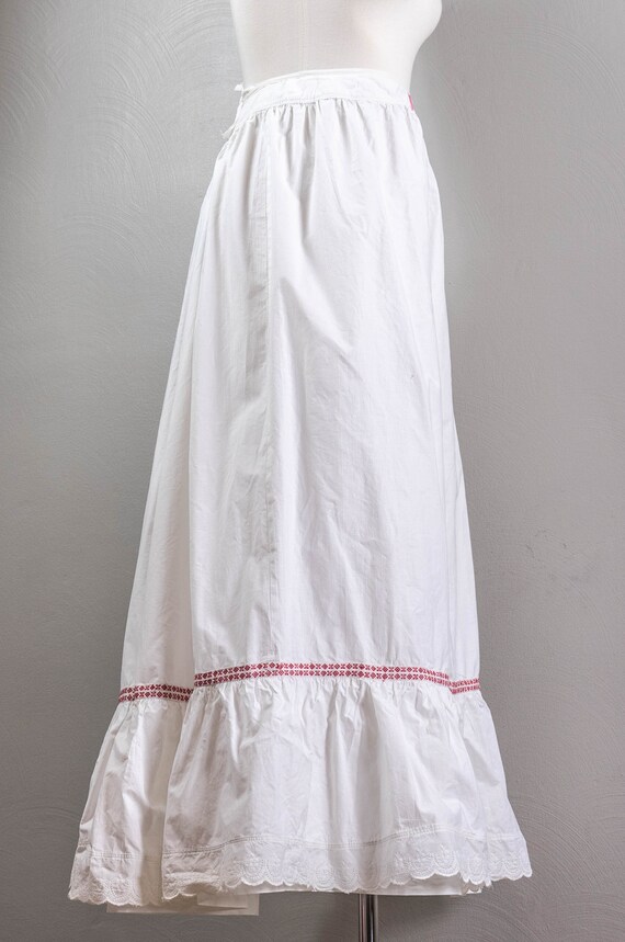 The Maria Antique White Cotton Petticoat, Embroid… - image 4