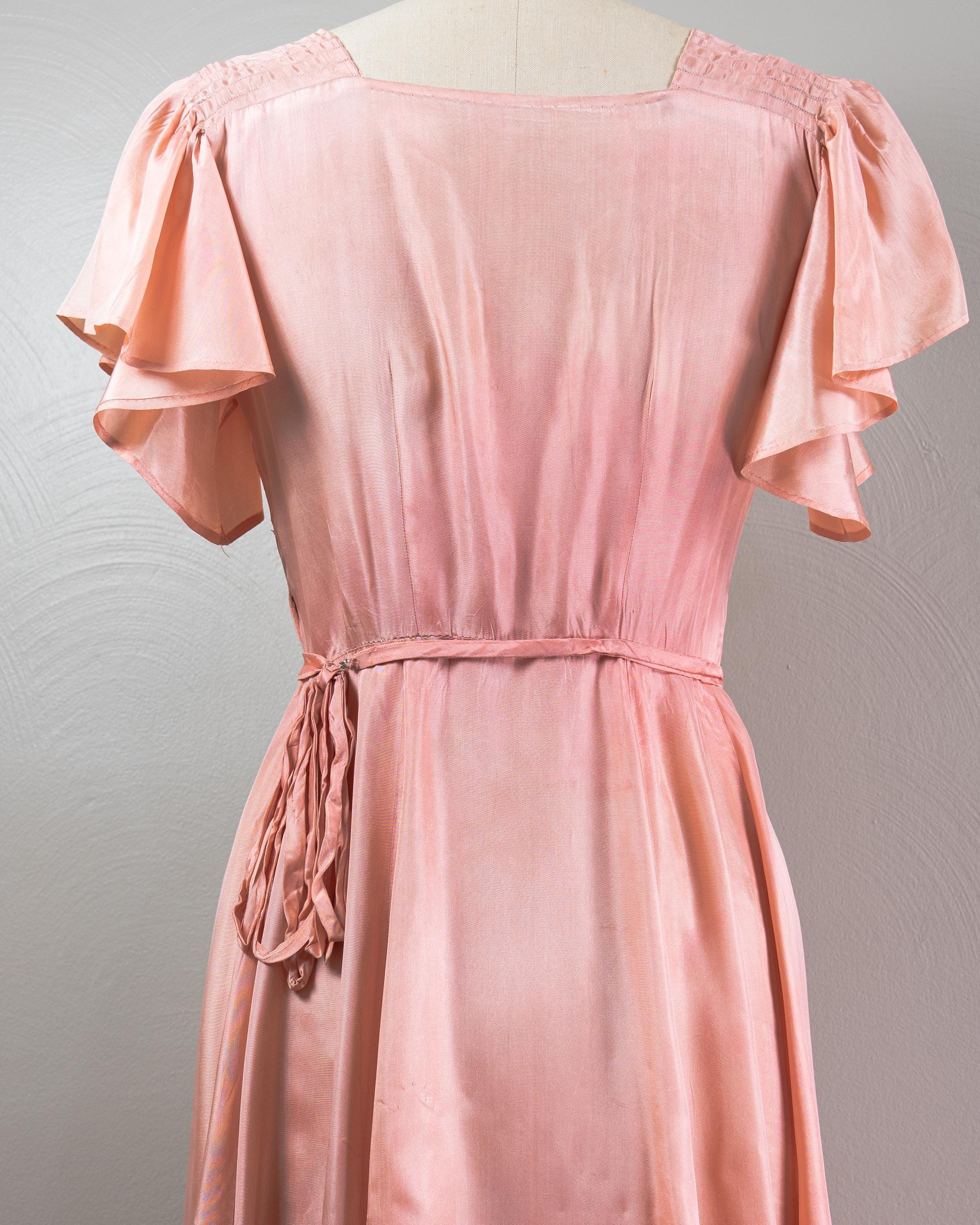 ワンピース Valletta Long Dress - vintage rose Vintage 1970s Pink & White Polka Dot Maxi Dress – Sheer