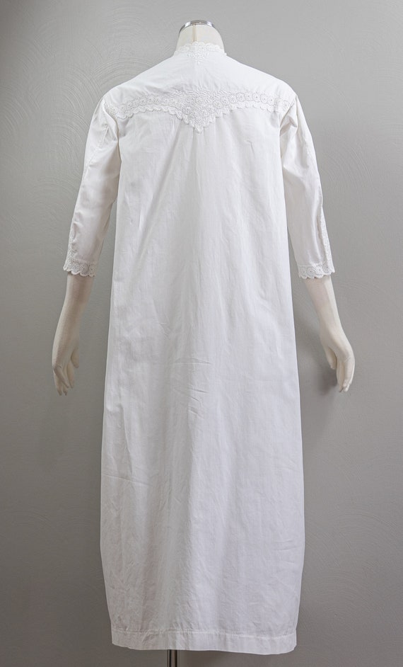 Antique ca 1860s White Linen Victorian Nightgown,… - image 7