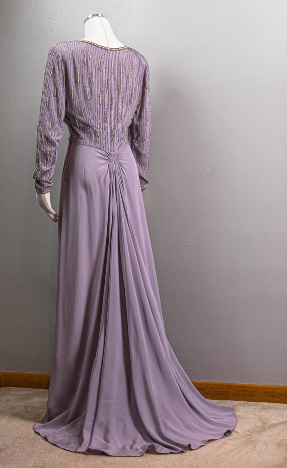 Stunning Lilac 40s Silk Crepe Trained Evening Gow… - image 7