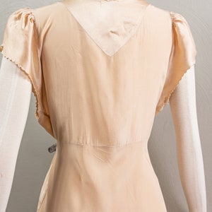 Dusty Rose 40s Barbizon Nightgown, Puffed Cape Sleeves, Slip Dress, Large Size. image 7