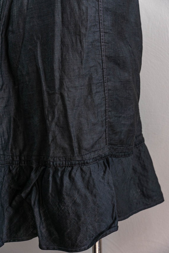 Antique Black Mourning Cotton Short Petticoat, As… - image 6