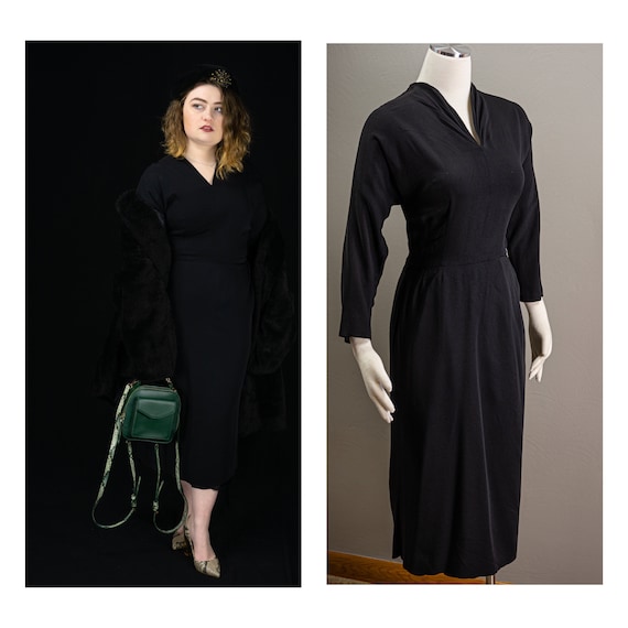 Vintage Designer 40s/50s Sexy Little Black wiggle