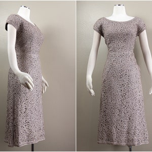 40s/50s Brown Ribbon Wiggle Dress, Wedding Guest, Medium
