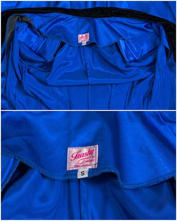 80s/90s Trashy Lingerie Royal Blue Satin Dressing… - image 10