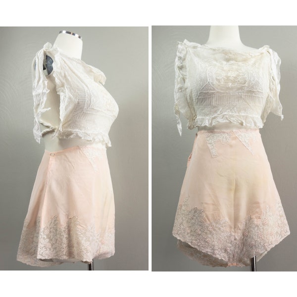 Lovely Flirty 30s/40s Pink Silk and Lace Tap Pants