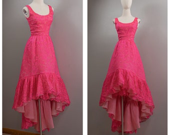 Reserved (do Not Purchase) Vintage 50s Hot Pink Lace High Low Dress With  Skirt - Nan Duskin Small - Etsy