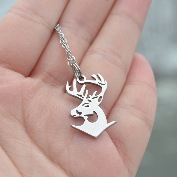 Believe Outdoors© Buck Deer Necklace (Silver Color)