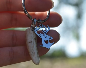 Real Deer Antler & Buck Keychain | | FREE GIFT with EVERY order!! | | Antler Keychain, Hunter, Hunting Keychain, Real antler keychain