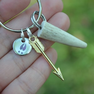 Real Deer Antler, Arrow, & Deer Track Keychain | FREE GIFT with EVERY order!! | Antler Keychain, Hunting Keychain, Real antler keychain