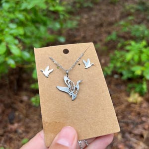 Believe Outdoors Duck Necklace and Stud Earring Set