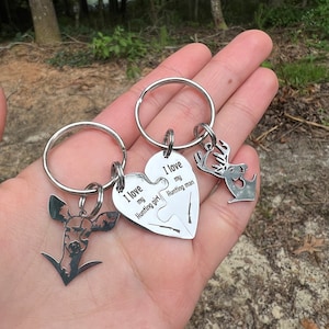Believe Outdoors Deer Hunting Couple Keychain Set