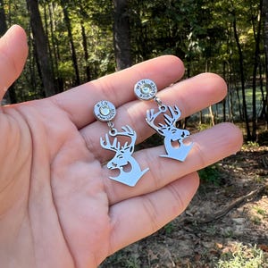 9mm Bullet & Believe Outdoors© Buck Deer Earrings