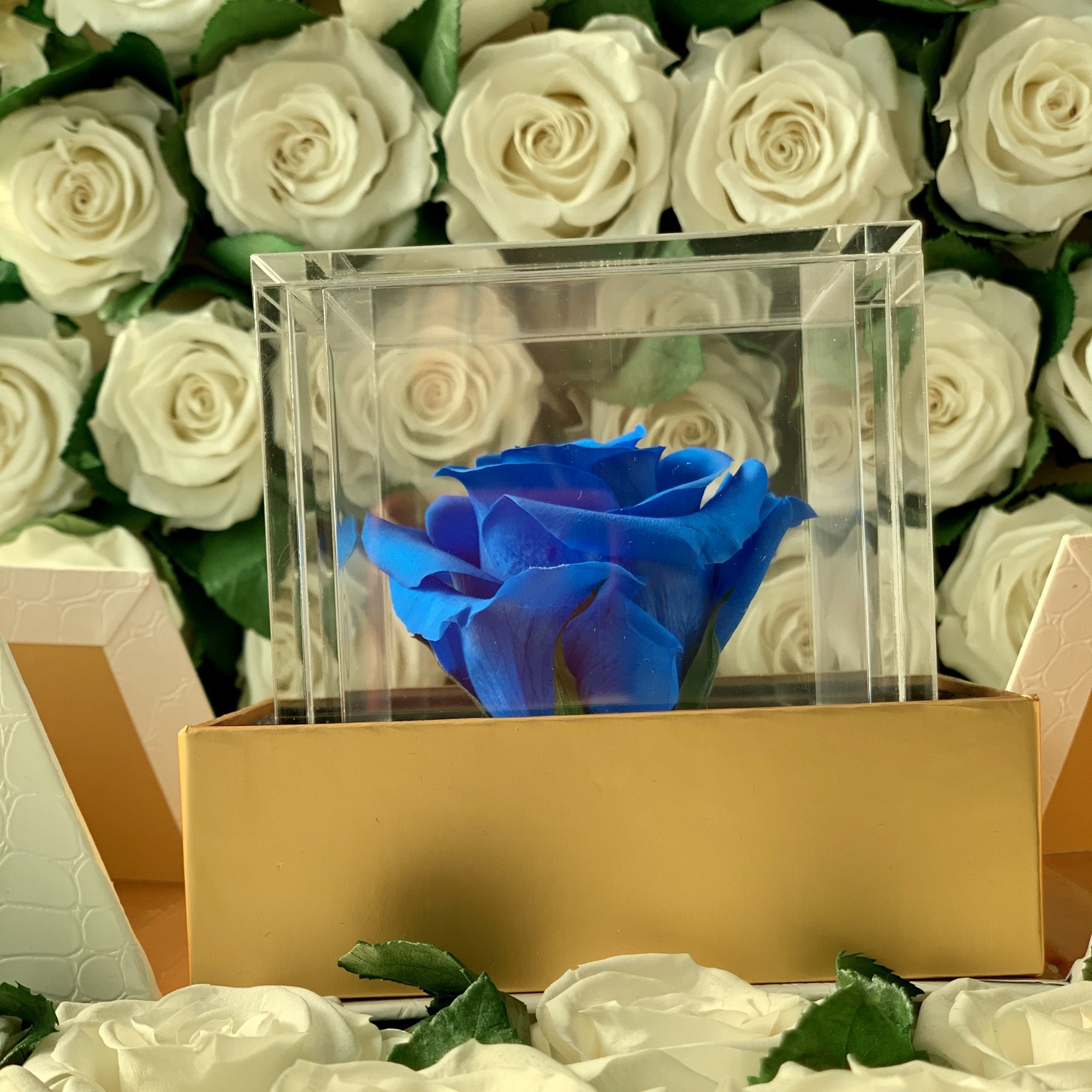 Personalized Rose Gift Box Longlasting Rose For Christmas Etsy