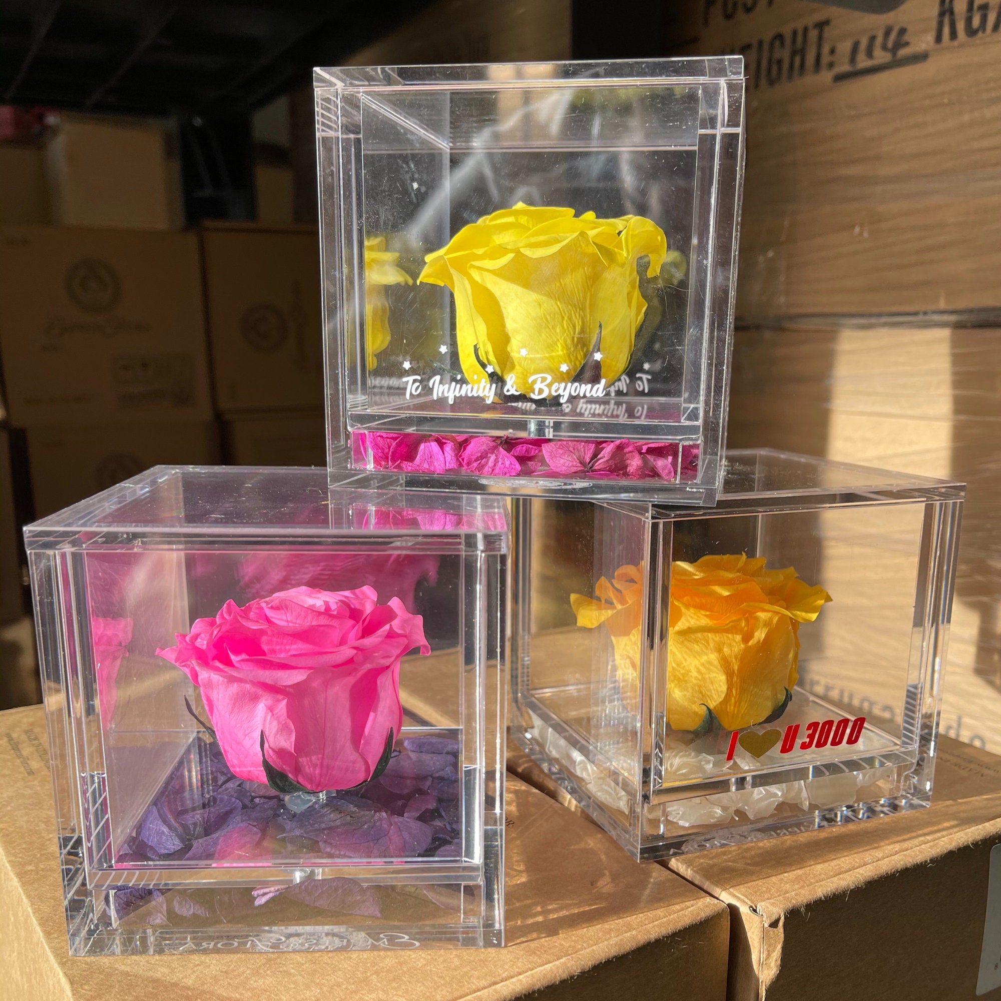 Personalized Rose Gift Box Longlasting Rose For Christmas Etsy