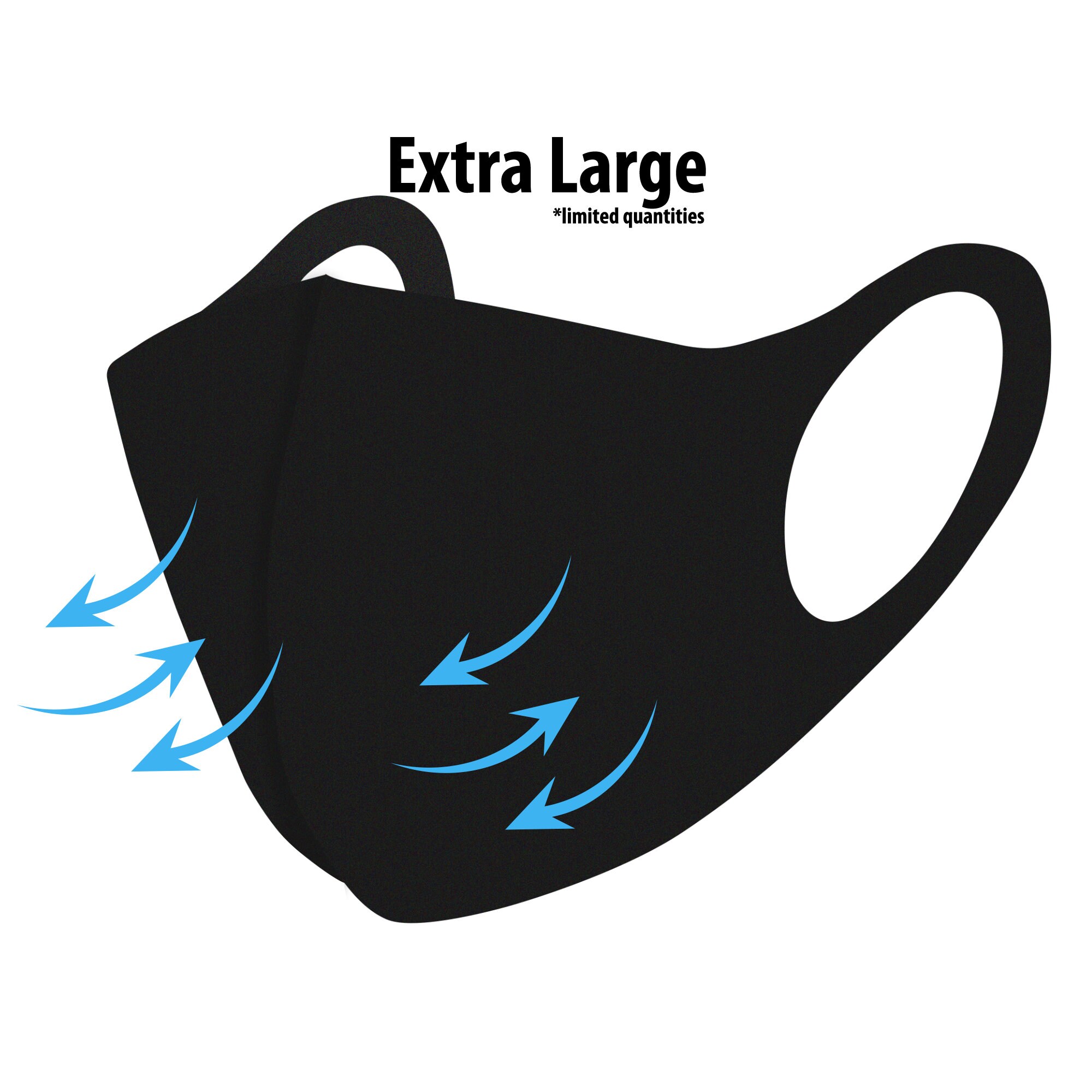 Extra Large XL Face Mask Washable Black XL Face Mask. No ear Etsy