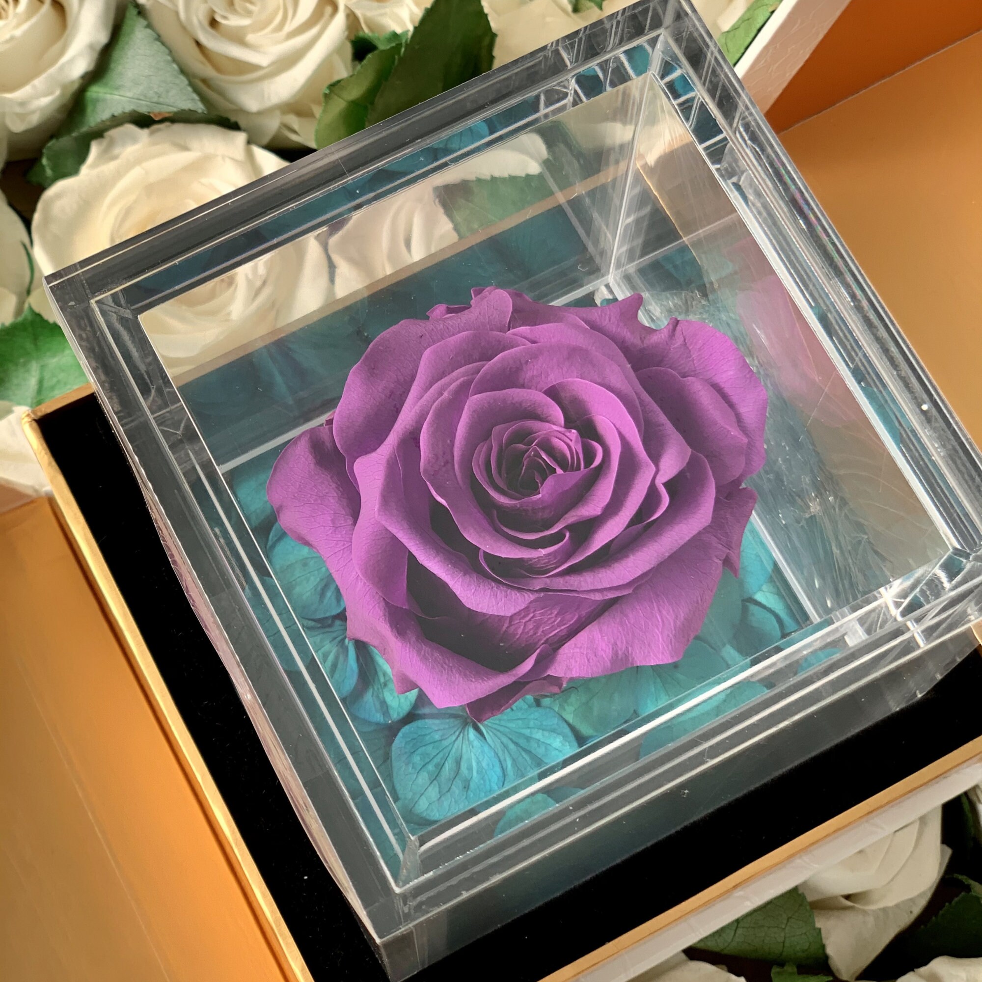 Personalized Rose Gift Box Longlasting Rose For Christmas Etsy