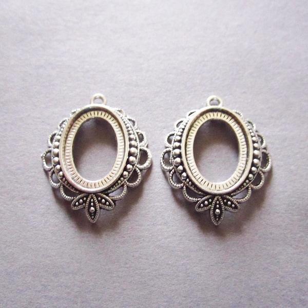 2x Anhänger Fassungen für 18 mm x 13 mm Cabochon