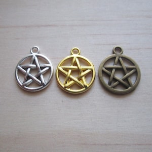 10x Charms Pendant Pentagram 3 colors to choose from