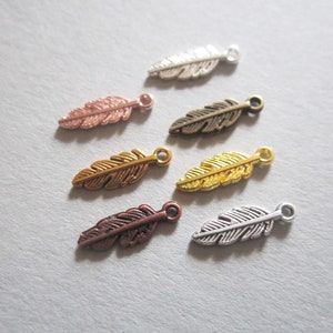 10x feather pendants 15 mm 7 colors to choose from image 1