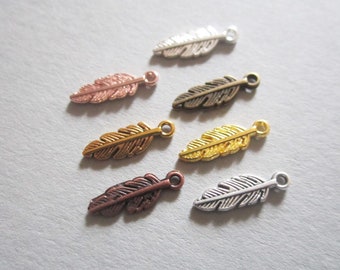 10x feather pendants 15 mm 7 colors to choose from