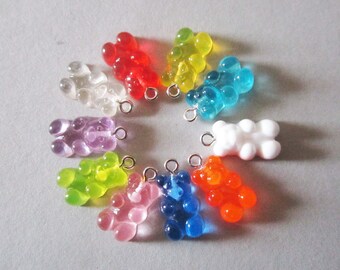 20x gummy bear pendants charms pendants 10 colors