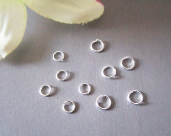 30 offene Biegeringe 304 Edelstahl versilbert 4 mm/ 5 mm 2 Größen zur Auswahl