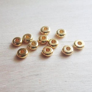 20x 18K gold-plated stainless steel spacer beads rondelle 4 mm x 1.2 mm